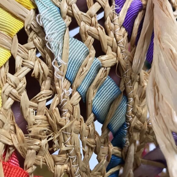 Vintage Rainbow Homage Sun Hat With Gros Grain Women Hat Made In Italy - Picture 8 of 11